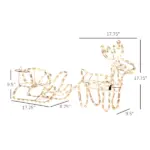 Outsunny LED Christmas Reindeer and Sleigh Decoration 35 Warm White Lights Steel Frame for Yard Indoor Outdoor - Image 3