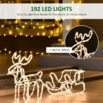 Outsunny LED Christmas Reindeer and Sleigh Decoration 35 Warm White Lights Steel Frame for Yard Indoor Outdoor - Image 5
