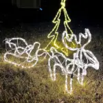 Outsunny LED Christmas Reindeer and Sleigh Decoration 35 Warm White Lights Steel Frame for Yard Indoor Outdoor - Image 8