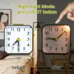 Silent Analog Alarm Clock with Night Light and Snooze Battery Powered - Image 5