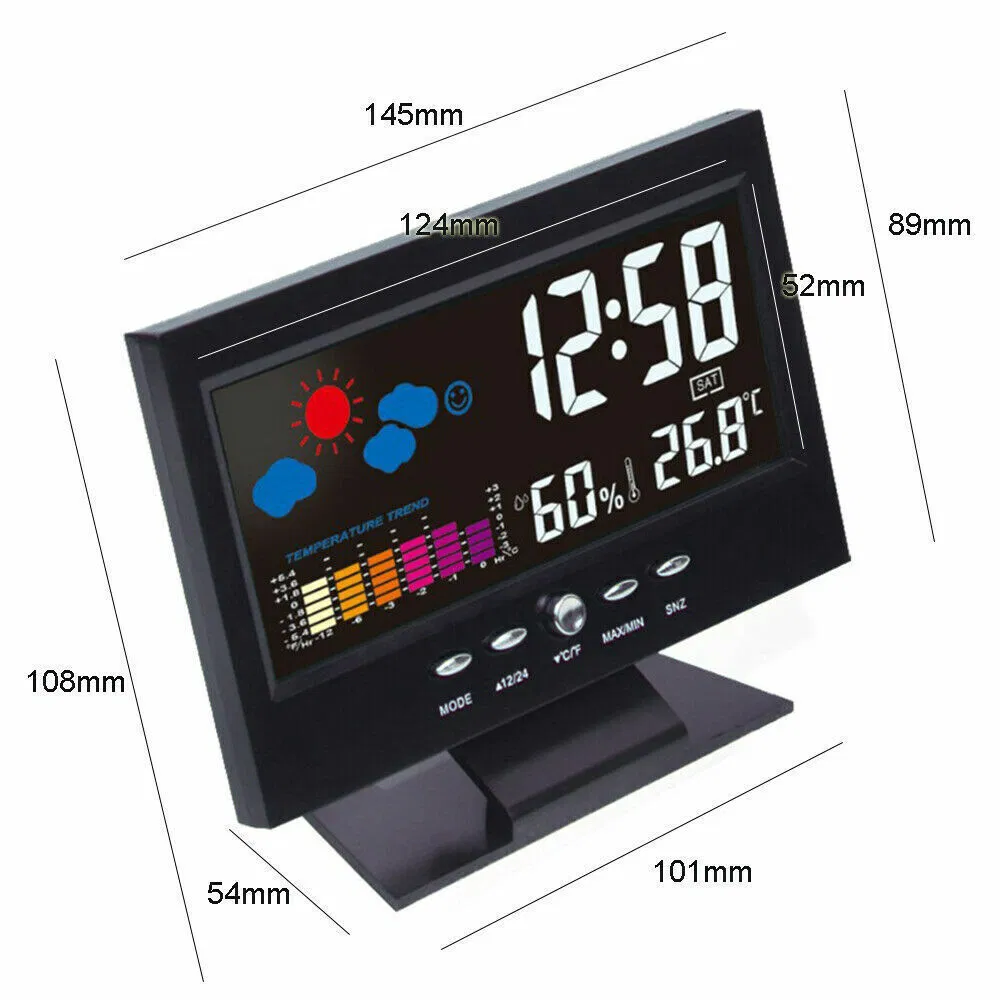 LED Digital Alarm Clock with Calendar Thermometer and Hygrometer