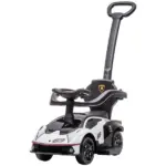 Aosom Licensed 2-in-1 Toddler Ride On Push Car Walker, Interactive Steering Wheel, Engine Sounds, Manual Push-Along Toy, White - Image 11
