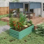 Light Green Garden Bed - Galvanized Steel Raised Planter with Rods 71 x 36 x 23 - Image 2