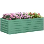 Light Green Garden Bed - Galvanized Steel Raised Planter with Rods 71 x 36 x 23