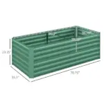 Light Green Garden Bed - Galvanized Steel Raised Planter with Rods 71 x 36 x 23 - Image 3