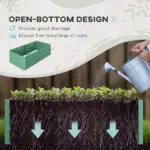 Light Green Garden Bed - Galvanized Steel Raised Planter with Rods 71 x 36 x 23 - Image 4