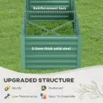 Light Green Garden Bed - Galvanized Steel Raised Planter with Rods 71 x 36 x 23 - Image 5