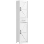 HOMCOM Linen Cabinet Bathroom with Drawer, 67 Inch Tall Bathroom Storage Cabinet with Doors and Shelves, Farmhouse Style, White - Image 11