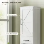 HOMCOM Linen Cabinet Bathroom with Drawer, 67 Inch Tall Bathroom Storage Cabinet with Doors and Shelves, Farmhouse Style, White - Image 4