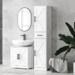 HOMCOM Linen Cabinet Bathroom with Drawer, 67 Inch Tall Bathroom Storage Cabinet with Doors and Shelves, Farmhouse Style, White - Image 10