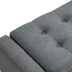 HOMCOM Linen Upholstered Storage Ottoman with Lift-Top Design Space-Saving Gray - Image 6