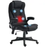 Vinsetto Linen Vibrating Massage Heat Office Chair High Back Recliner Padded Armrests Remote Control Black