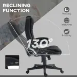 Vinsetto Linen Vibrating Massage Heat Office Chair High Back Recliner Padded Armrests Remote Control Black - Image 6