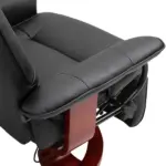 HOMCOM Living Room Relaxation: Black Faux Leather Swivel Recliner with Adjustable Footrest - Image 12