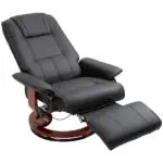 HOMCOM Living Room Relaxation: Black Faux Leather Swivel Recliner with Adjustable Footrest - Image 13