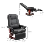 HOMCOM Living Room Relaxation: Black Faux Leather Swivel Recliner with Adjustable Footrest - Image 3