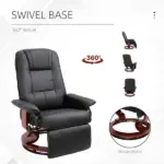 HOMCOM Living Room Relaxation: Black Faux Leather Swivel Recliner with Adjustable Footrest - Image 7