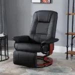 HOMCOM Living Room Relaxation: Black Faux Leather Swivel Recliner with Adjustable Footrest - Image 8