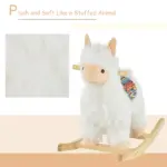 Llama Sheep Plush Rocking Horse with Handle Grip and Saddle, Ages 18 to 36 Months, White - Image 7