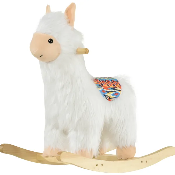 llama-sheep-style-rocking-horse-kids-ride-on-toy-with-handle-grip-saddle-traditional-fun-toddler-gift-18-36-months-white.webp Llama Sheep Plush Rocking Horse with Handle Grip and Saddle, Ages 18 to 36 Months, White - Image 1