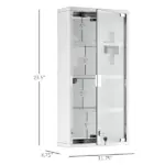 Lockable Medicine Cabinet 12"x24", 4 Tier, Stainless Steel, Bathroom Wall Box with Shelves - Image 3