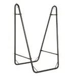 Outsunny Lounge Hammock Chair with Curved Stand and Storage, Two-Tone Cream and Brown - Image 9
