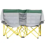 2 Person Folding Camping Chair with Carry Bag and Cup Holders, Green - Image 11