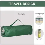 2 Person Folding Camping Chair with Carry Bag and Cup Holders, Green - Image 5