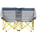 2 Person Folding Camping Chair with Carry Bag and Cup Holders, Navy Blue - Image 11