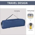 2 Person Folding Camping Chair with Carry Bag and Cup Holders, Navy Blue - Image 5