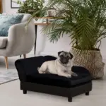 PawHut Luxury Dog Bed for Small Dogs, Hidden Storage, 3" Foam Cushion, Modern Pet Sofa, Black - Image 2