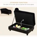 PawHut Luxury Dog Bed for Small Dogs, Hidden Storage, 3" Foam Cushion, Modern Pet Sofa, Black - Image 5