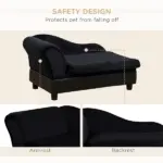 PawHut Luxury Dog Bed for Small Dogs, Hidden Storage, 3" Foam Cushion, Modern Pet Sofa, Black - Image 6
