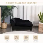 PawHut Luxury Dog Bed for Small Dogs, Hidden Storage, 3" Foam Cushion, Modern Pet Sofa, Black - Image 8