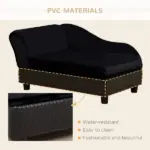 PawHut Luxury Dog Bed for Small Dogs, Hidden Storage, 3" Foam Cushion, Modern Pet Sofa, Black - Image 9
