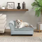 PawHut Luxury Dog Bed for Small Dogs, Hidden Storage, Soft Foam Couch, Modern Pet Furniture, Gray - Image 2