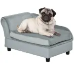 PawHut Luxury Dog Bed for Small Dogs, Hidden Storage, Soft Foam Couch, Modern Pet Furniture, Gray