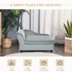 PawHut Luxury Dog Bed for Small Dogs, Hidden Storage, Soft Foam Couch, Modern Pet Furniture, Gray - Image 8