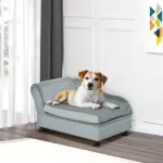 PawHut Luxury Dog Bed for Small Dogs, Hidden Storage, Soft Foam Couch, Modern Pet Furniture, Gray - Image 10