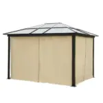 Outsunny Hardtop Gazebo 12 ft x 10 ft with Curtains, Outdoor Patio Canopy Shelter, for Garden - Image 12