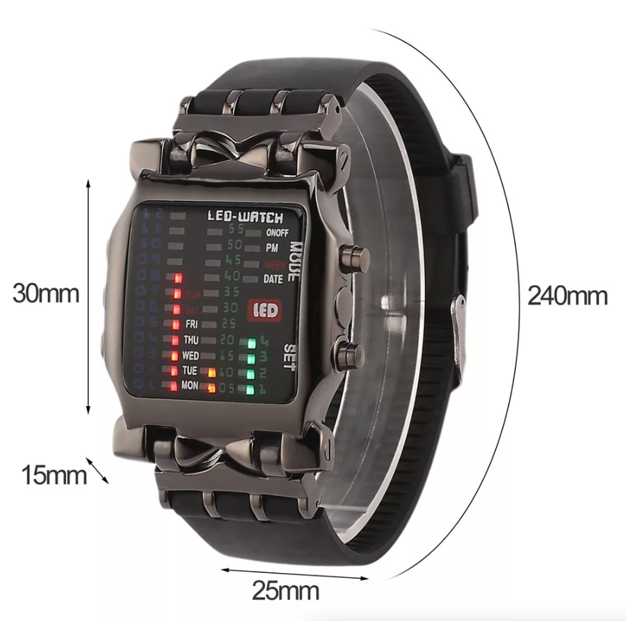 Multicolor LED Digital Sports Watch with Silicone Band