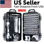 117 Piece Magnetic Precision Screwdriver Bit Repair Tool Kit