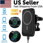 Type C 15W Magnetic Wireless Car Charger Air Vent Mount for iPhone 12 13 14