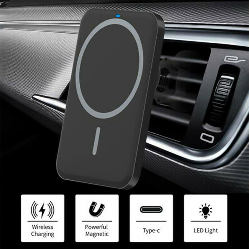 Type C 15W Magnetic Wireless Car Charger Air Vent Mount for iPhone 12 13 14