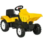 Aosom Manual Control Excavator Toy Car, Ride-On No Power Digger with Bucket, for Ages 3-6, Yellow
