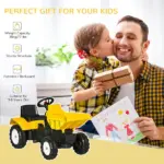 Aosom Manual Control Excavator Toy Car, Ride-On No Power Digger with Bucket, for Ages 3-6, Yellow - Image 4