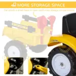 Aosom Manual Control Excavator Toy Car, Ride-On No Power Digger with Bucket, for Ages 3-6, Yellow - Image 7