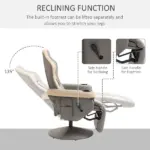 Manual Recliner Armchair with Leg Rest, 135 Degree Recline, Cup Holder and Pocket, Gray - Image 4