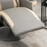 Manual Recliner Armchair with Leg Rest, 135 Degree Recline, Cup Holder and Pocket, Gray - Image 9
