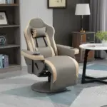 Manual Recliner Armchair with Leg Rest, 135 Degree Recline, Cup Holder and Pocket, Gray - Image 10
